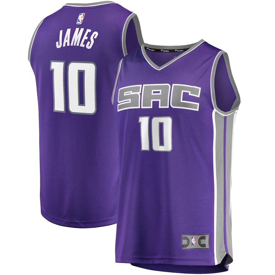 Men Sacramento Kings #10 Justin James Fanatics Branded Purple Fast Break Replica NBA Jersey->winnipeg jets->NHL Jersey